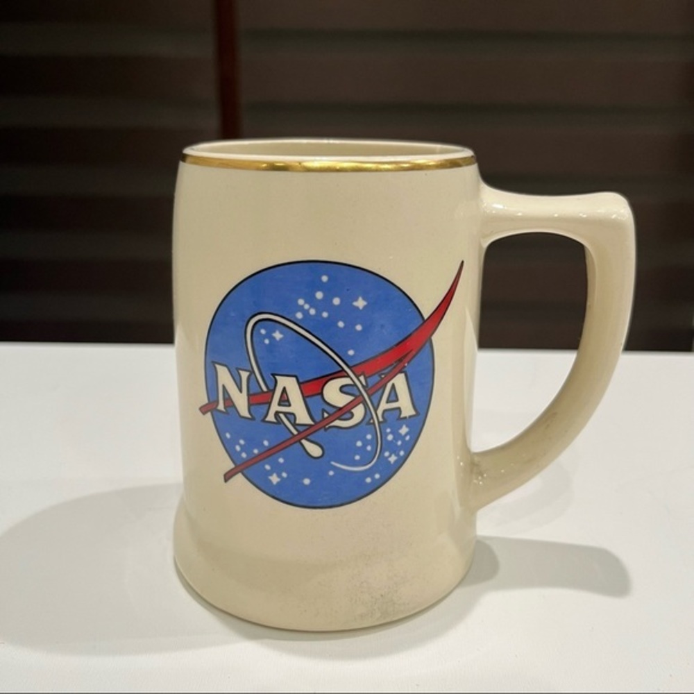 Vintage NASA Johnson Space Center Ceramic Mug Stein Houston Texas Made in USA